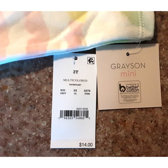Grayson Mini Long Sleeve Toddler Top Size 3T Multicolored Cotton Blend Ruffled - Picture 3 of 5